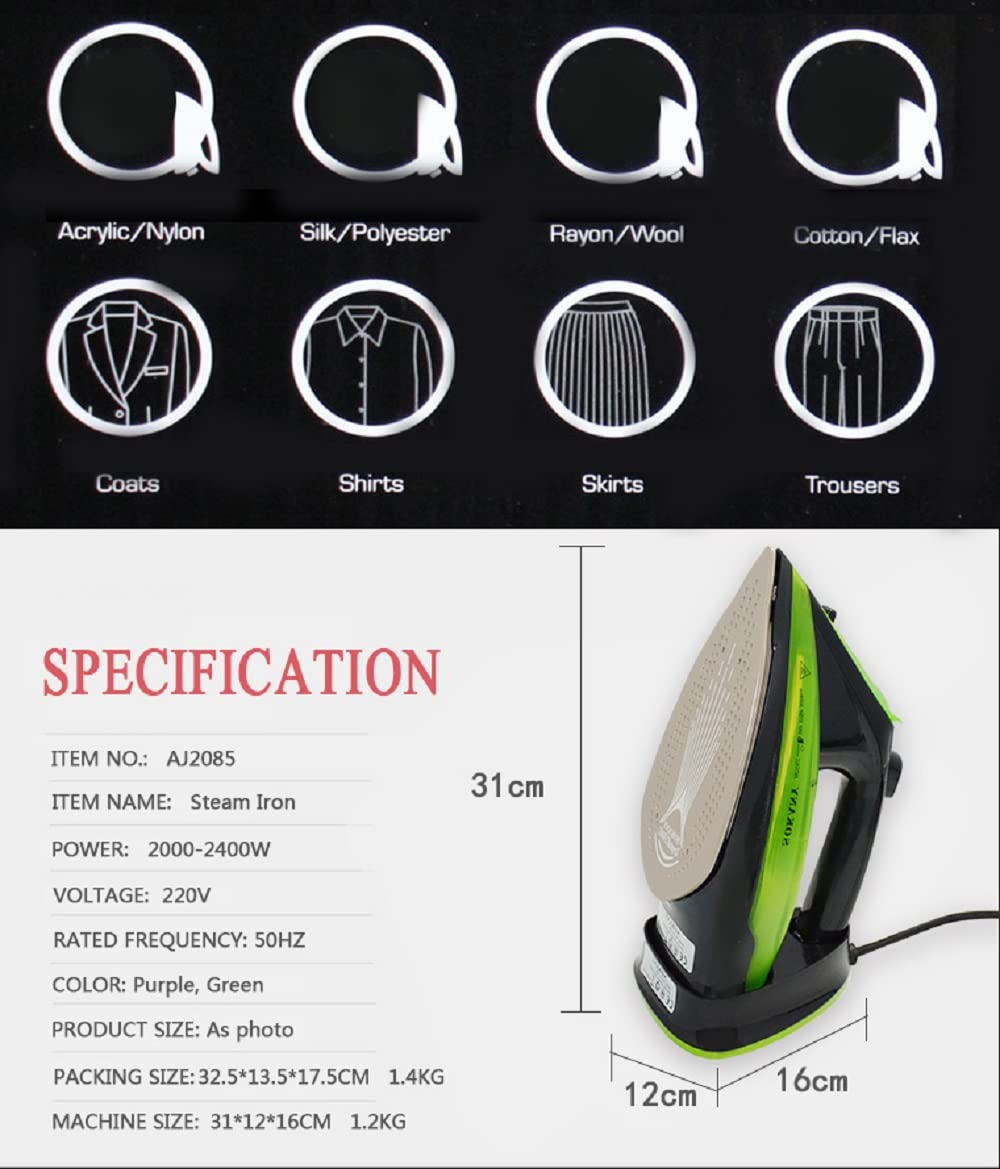 SOKANY Professional Grade 2400W Home Steam Cordless Iron, Steam Iron with 360ML Water Tank, Ceramic Non-Stick Soleplate SOKANY Professional Grade 2400W Home Steam Cordless Iron, Steam Iron with 360ML Water Tank, Ceramic Non-Stick Soleplate